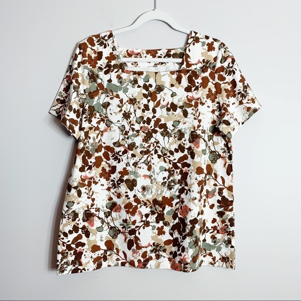 Coral Bay L Floral Multi Colored Floral Shirt NWOT
